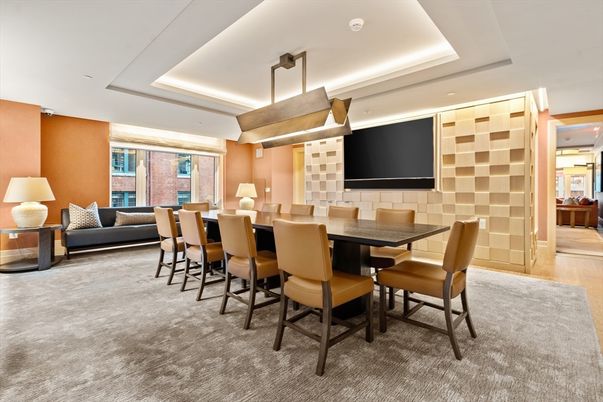 Dining room, Interior, Living room, Pendant Lights, Recessed Lighting, Wood Texture Flooring