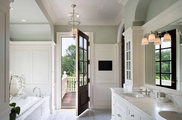 Bathroom, Dual Sink Vanities, Interior, Pendant Lights, Recessed Lighting