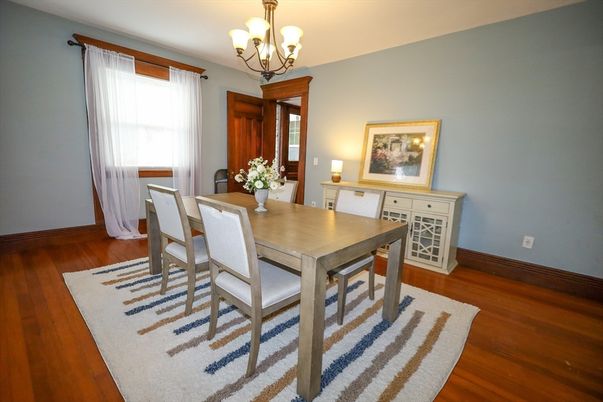 Chandelier, Dining room, Interior, Wood Texture Flooring
