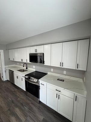 Interior, Kitchen, Stainless Steel Appliances, Wood Texture Flooring
