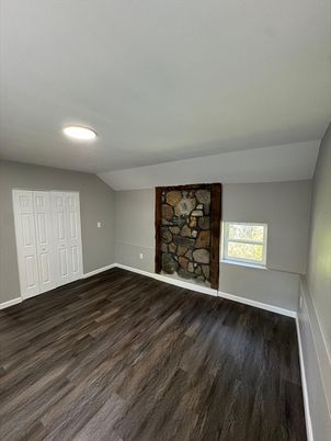 Empty room, Interior, Stone Walls, Wood Texture Flooring