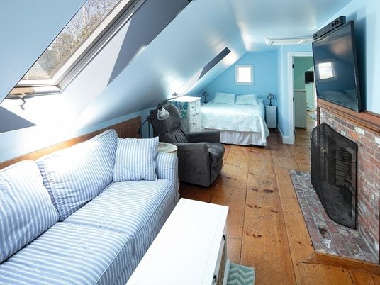 Bedroom, Fireplace, Interior, Wood Texture Flooring