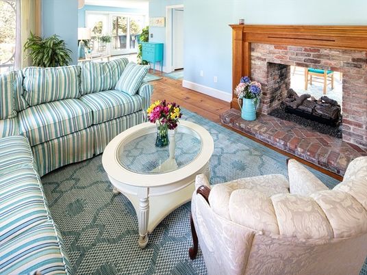 Fireplace, Interior, Living room, Stone Walls, Wood Texture Flooring
