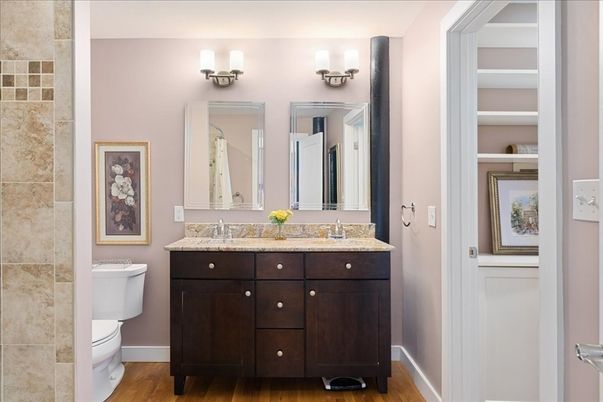 Bathroom, Dual Sink Vanities, Interior, Wood Texture Flooring
