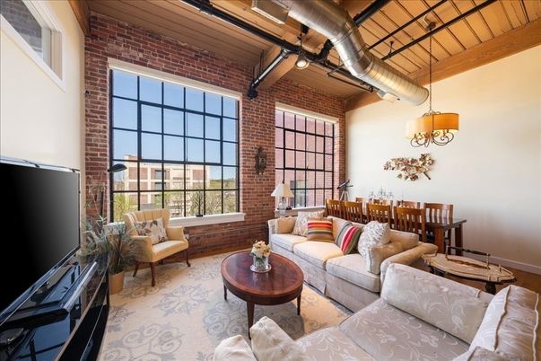 Dining room, Interior, Living room, Pendant Lights, Stone Walls, Wooden Beams, Wooden Ceilings, Wood Texture Flooring