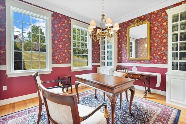 Chandelier, Home Office, Interior, Wood Texture Flooring
