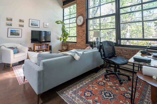 Home Office, Interior, Living room, Stone Walls, Wood Texture Flooring