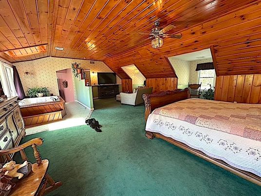 Bedroom, Interior, Wooden Ceilings, Wooden Walls
