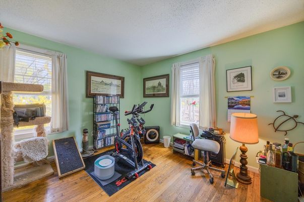 Fitness Equipment, Home Office, Interior, Wood Texture Flooring