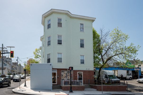 Exterior, Facade, Brick Facade, Condo Building