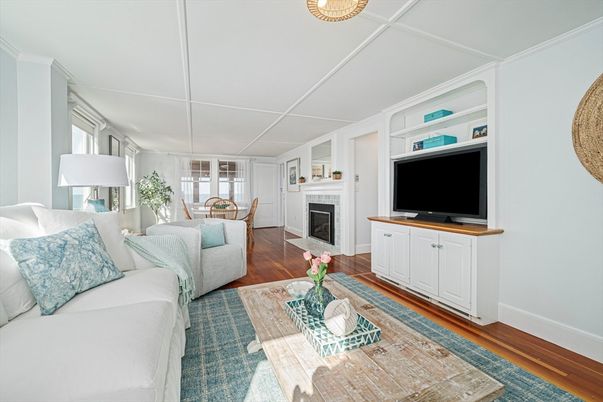 Dining room, Fireplace, Interior, Living room, Wood Texture Flooring