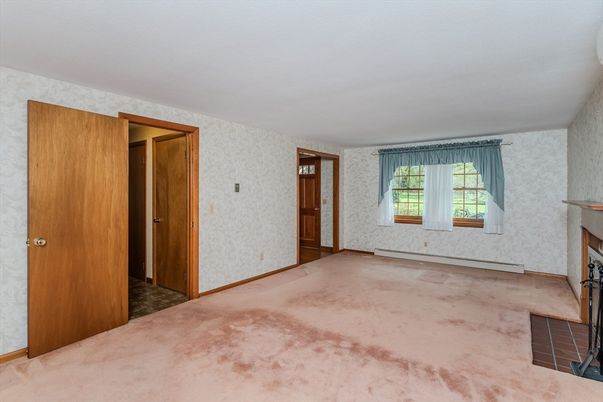 Empty room, Fireplace, Interior