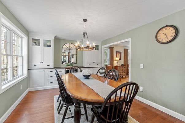 Chandelier, Dining room, Interior, Wood Texture Flooring