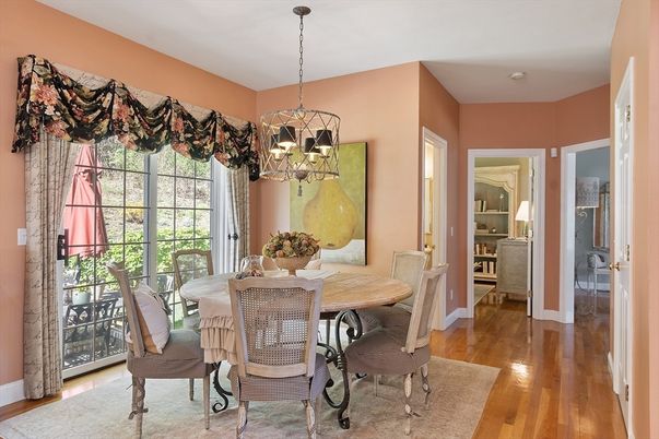 Chandelier, Dining room, Interior, Pendant Lights, Wood Texture Flooring