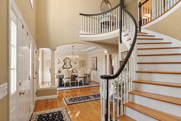 Chandelier, Dining room, Interior, Wood Texture Flooring