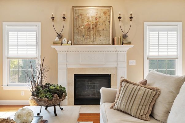 Fireplace, Interior, Wood Texture Flooring