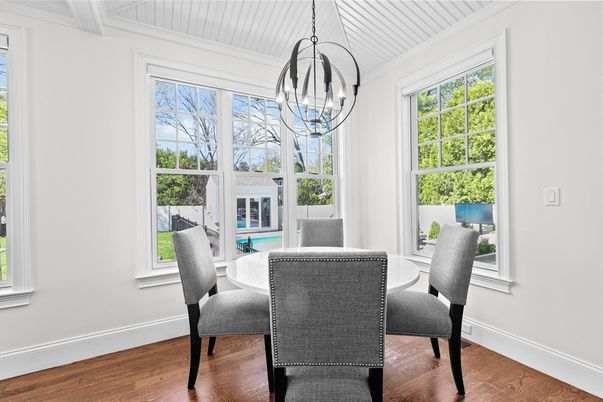 Chandelier, Dining room, Interior, Pendant Lights, Wood Texture Flooring