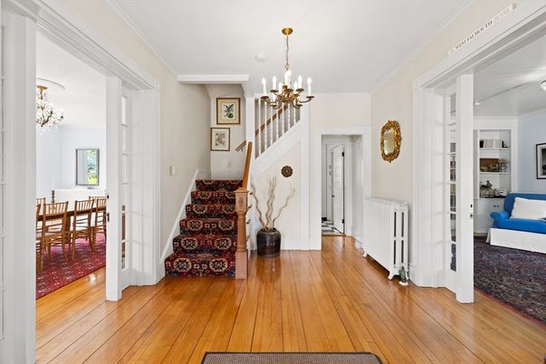 Chandelier, Dining room, Interior, Wood Texture Flooring