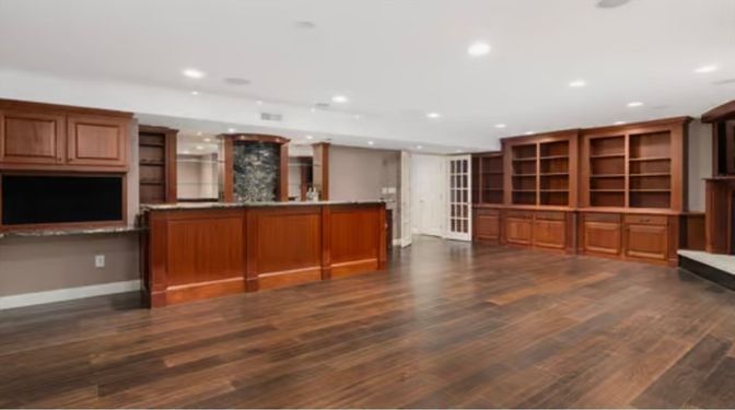Interior, Kitchen, Recessed Lighting, Wood Texture Flooring
