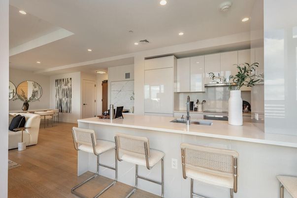 Interior, Kitchen, Recessed Lighting, Wood Texture Flooring