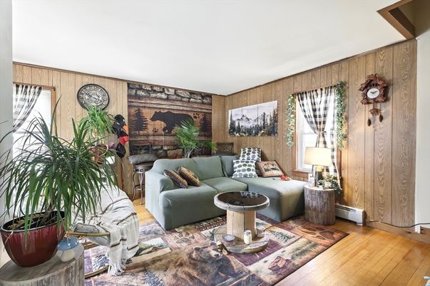 Interior, Living room, Wood Texture Flooring, Wooden Walls