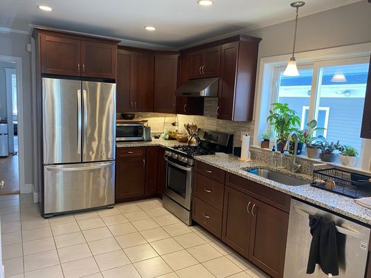 Interior, Kitchen, Pendant Lights, Recessed Lighting, Stainless Steel Appliances, Water