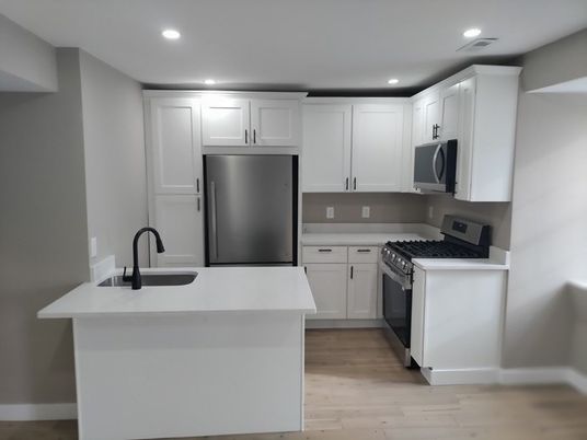 Interior, Kitchen, Recessed Lighting, Wood Texture Flooring