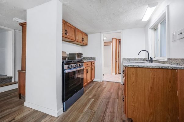Interior, Kitchen, Stainless Steel Appliances, Wood Texture Flooring