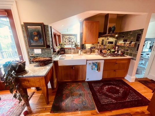 Interior, Kitchen, Recessed Lighting, Wood Texture Flooring