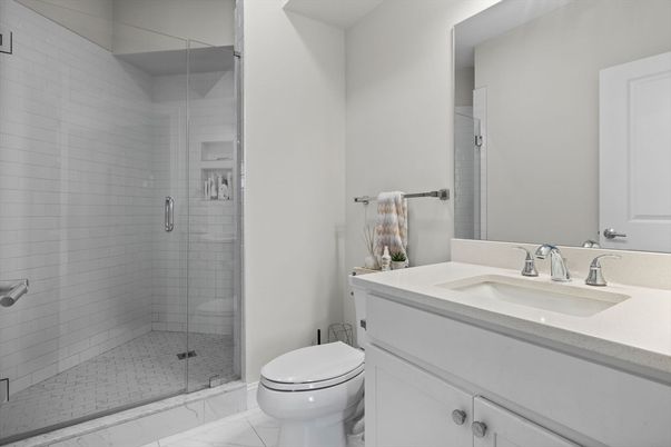 Bathroom, Glass Shower, Interior, Marble