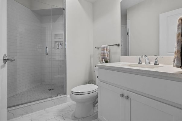 Bathroom, Glass Shower, Interior, Marble