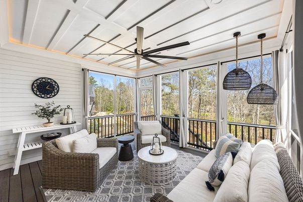 Interior, Living room, Pendant Lights, Sun Room, Wood Texture Flooring