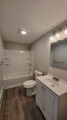 Bathroom, Dual Sink Vanities, Interior, Wood Texture Flooring