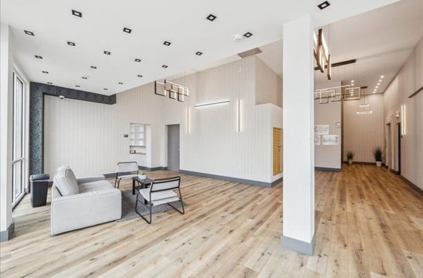 Interior, Living room, Pendant Lights, Recessed Lighting, Wood Texture Flooring