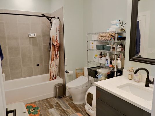 Bathroom, Interior, Wood Texture Flooring