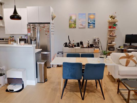 Interior, Kitchen, Stainless Steel Appliances, Wood Texture Flooring