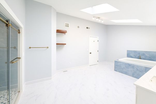Bathroom, Glass Shower, Interior, Marble