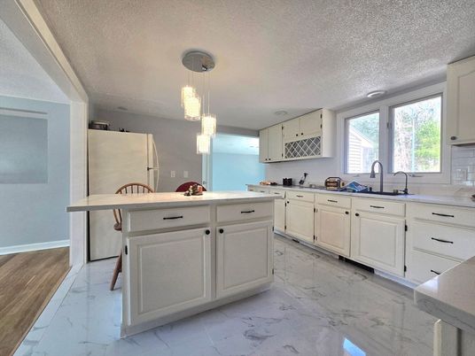 Interior, Kitchen, Marble, Pendant Lights