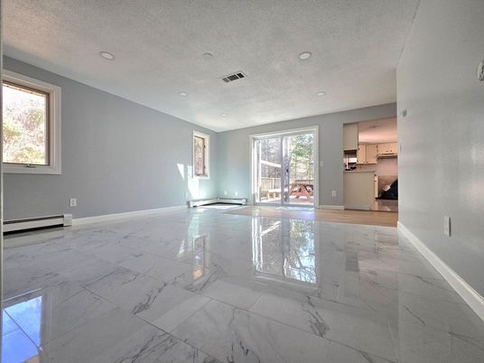 Empty room, Interior, Kitchen, Marble, Recessed Lighting