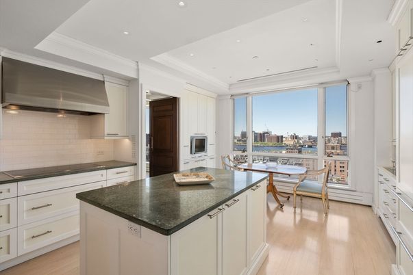 Dining room, Interior, Kitchen, Recessed Lighting, Stainless Steel Appliances, Wood Texture Flooring