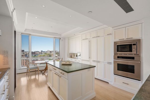 Dining room, Interior, Kitchen, Recessed Lighting, Stainless Steel Appliances, Wood Texture Flooring