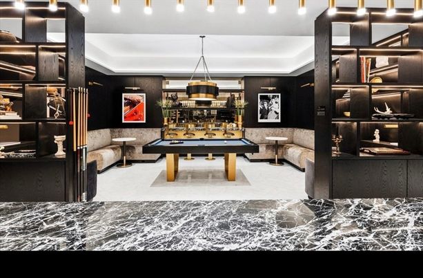 Billiard Table, Game Room, Interior, Pendant Lights