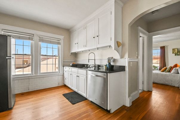 Interior, Kitchen, Wood Texture Flooring