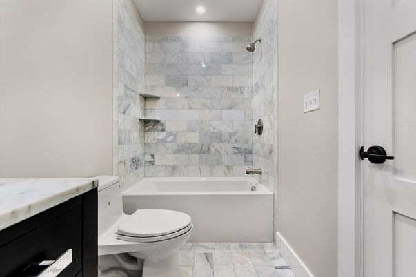 Bathroom, Interior, Marble, Marble Walls, Recessed Lighting