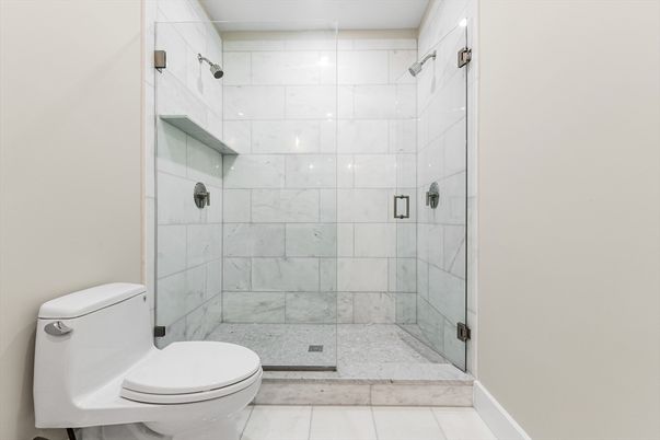 Bathroom, Glass Shower, Interior, Marble Walls