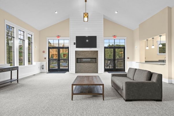 Fireplace, Interior, Living room, Pendant Lights, Recessed Lighting