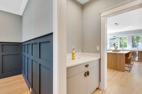Interior, Kitchen, Pendant Lights, Wood Texture Flooring