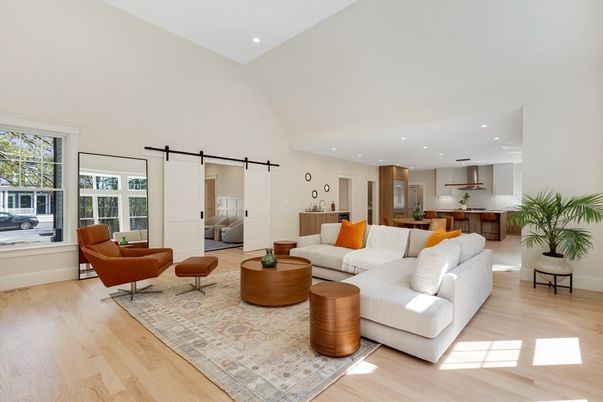 Interior, Kitchen, Living room, Recessed Lighting, Wood Texture Flooring