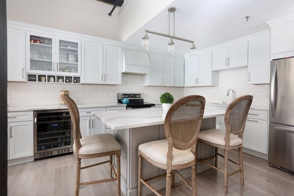 Interior, Kitchen, Pendant Lights, Stainless Steel Appliances, Wood Texture Flooring
