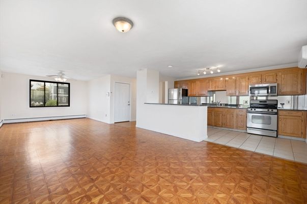 Interior, Kitchen, Stainless Steel Appliances, Wood Texture Flooring
